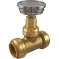 1 Inch Temperature Gauge Tee, Push to Connect Brass Plumbing Fittings