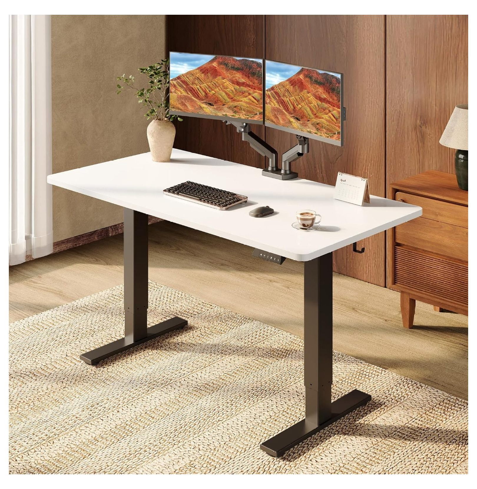 1 Inch Thick Standing Desk 55x28 Height Adjustable Workstation 28.9-46. ...