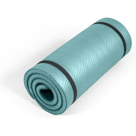 1-Inch Thick Yoga Mat | High-Density, Non-slip Exercise with Carrying Strap for Yoga, Pilates, & Home Gym Workouts Multiple Options