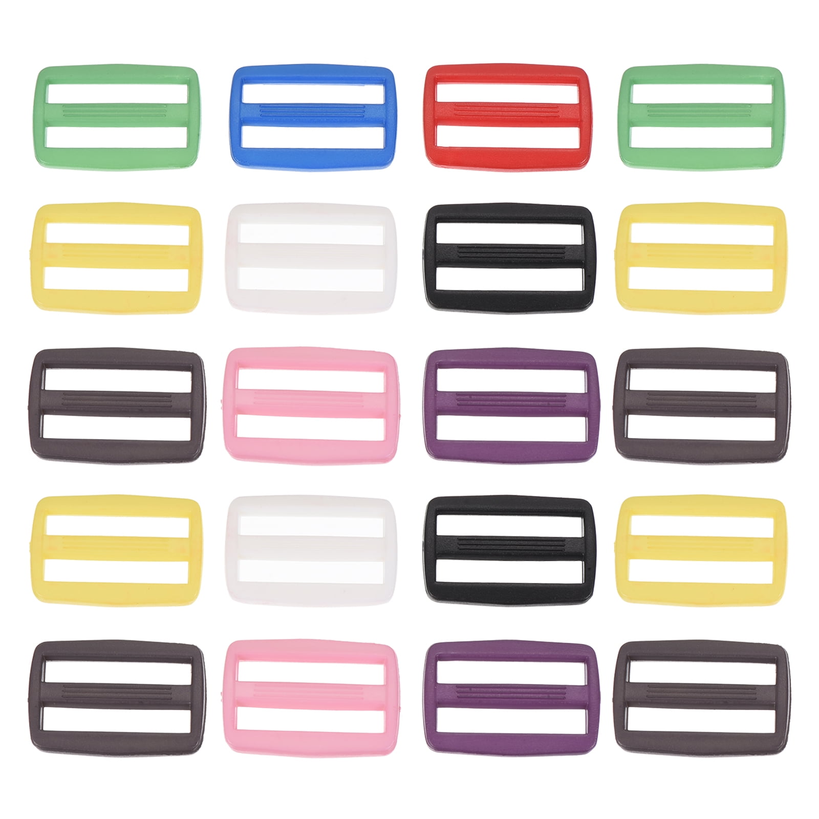 1 Inch TriGlide Slide Buckles, 25 Pack bing Strap Fastener, 9 Colors 100 Pack