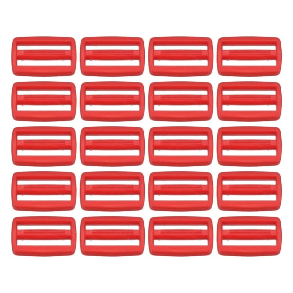 1 Inch Tri-Glide Slide Buckles Webbing Strap Fastener, Dark Red, 50 Pack