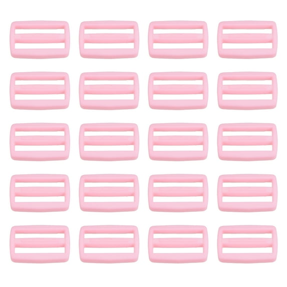 1 Inch Tri-Glide Slide Buckles Webbing Strap Fastener, Pink, 100 Pack
