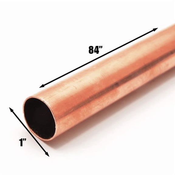 1 Inch Type L Copper Pipe for Plumbing, HVAC & Refrigeration, ASTM B88 Copper Tube, Sweat Solder Compatible, 84 Inch Length