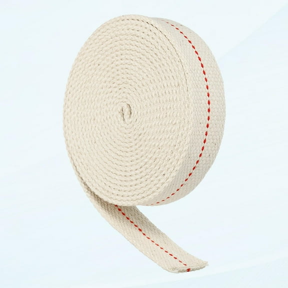 1 Inch Wide Red Stitch Cotton Wick for Oil Lamps - 10ft