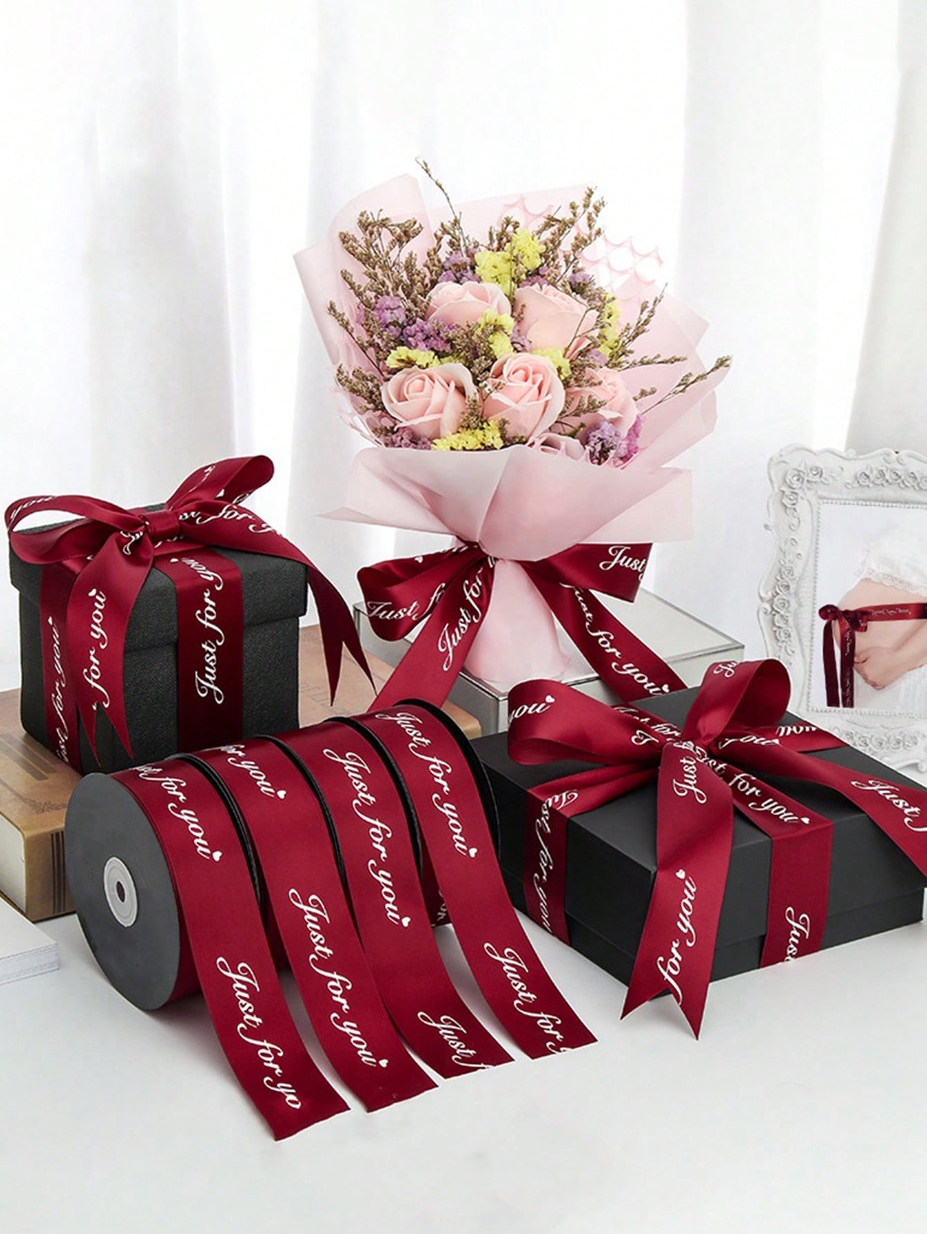 1 Inch Wide Satin Ribbons Roll 11 50 Yards Printing Just For You Fabric ...