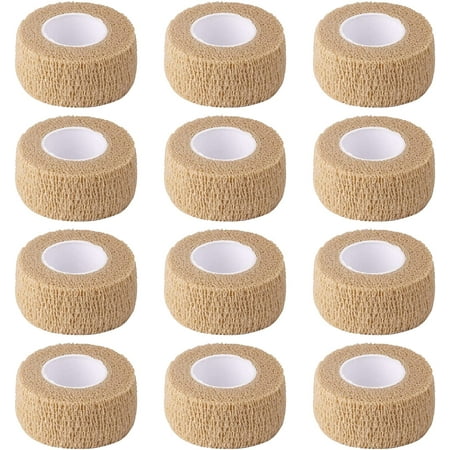 1 Inch Wide Skin Colour Elastic Self- Adhesive Bandage Finger Tape,First Aid Wrap Bandages, for Wrist and Ankle Sprains & Swelling