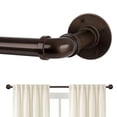 thumbnail image 1 of KoshiMe 1 Inch Bronze Wrap-Around Curtain Rod, 66"-120" Heavy Duty Industrial Curtain Rods for Windows, Mount Wall or Ceiling,Easy Install, 1 of 7