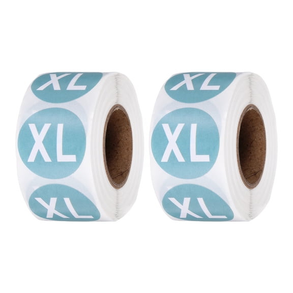 1 Inch XL Clothing Size Stickers, 500 Pcs Round Self Adhesive Labels Shirt Size Labels Semi-Gloss Adhesive Stickers for Retail Clothing t Shirt Skirt, White-Dark Green (2 Roll)