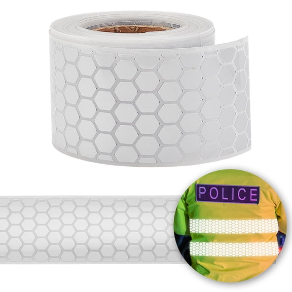 1 Inch x 10.9 Yards High Visibility Iron on Silver Reflective Heat Transfer Vinyl Tape