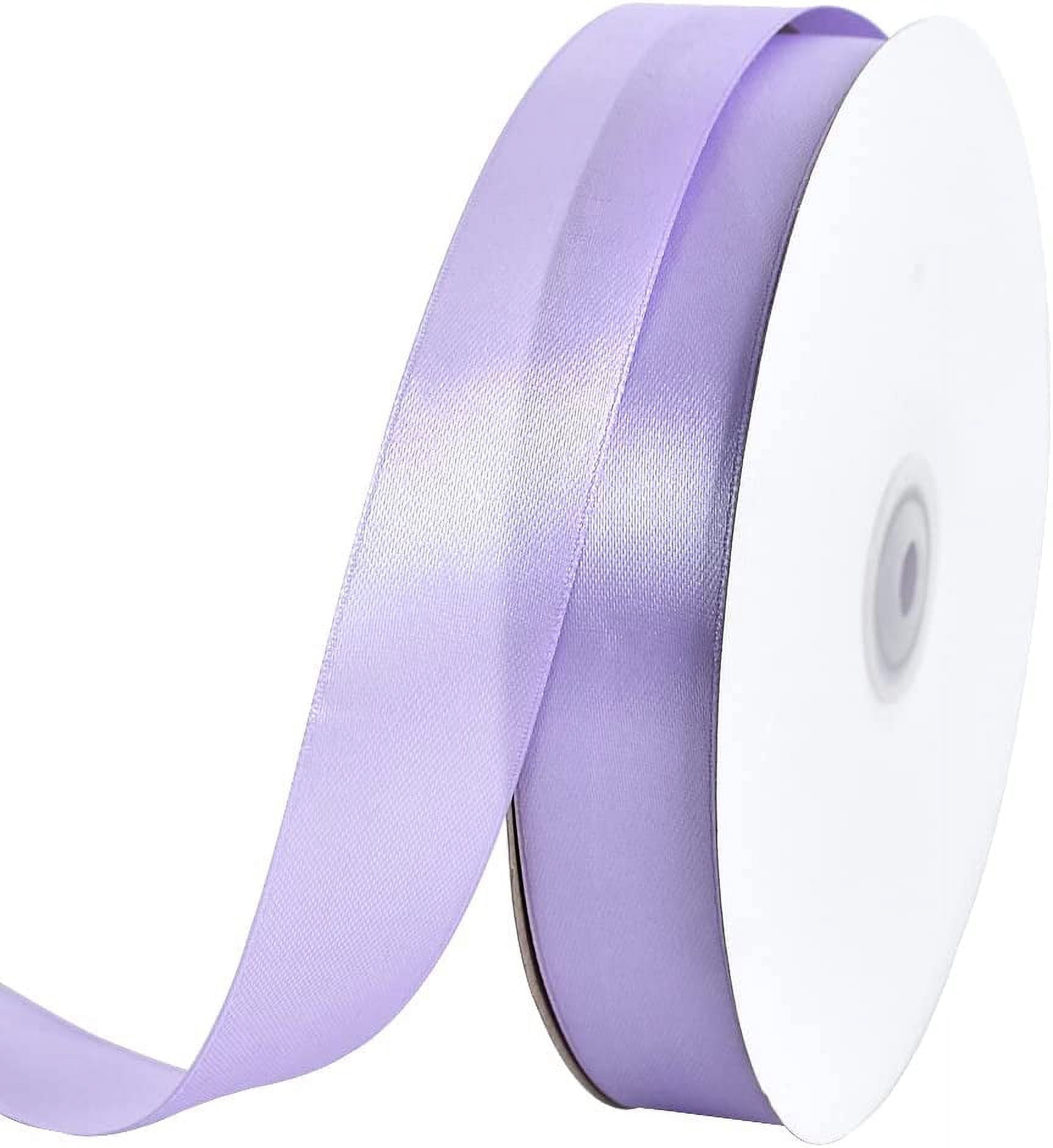 Lightweight Ribbon 1 Inch x 100yds Light Purple Satin Ribbon, Thin Solid Color Satin ...
