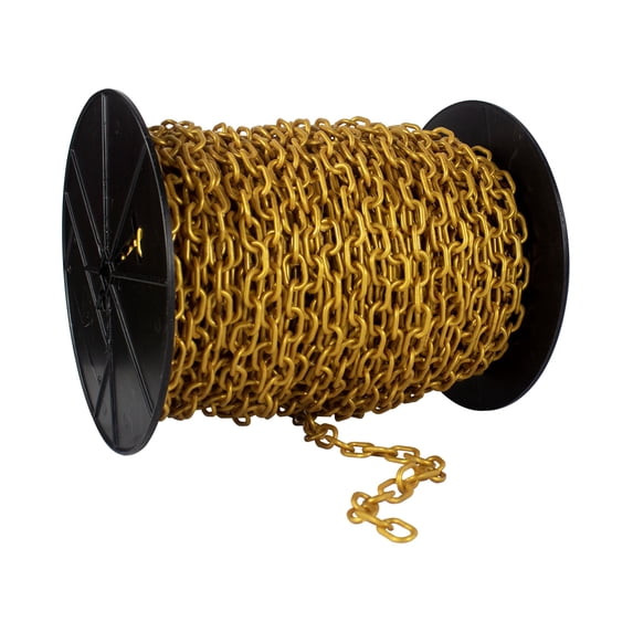 1 Inch x 250 Feet Gold Plastic Safety Chain Reel