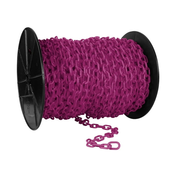 1 Inch x 250 Feet Magenta Plastic Safety Chain Reel