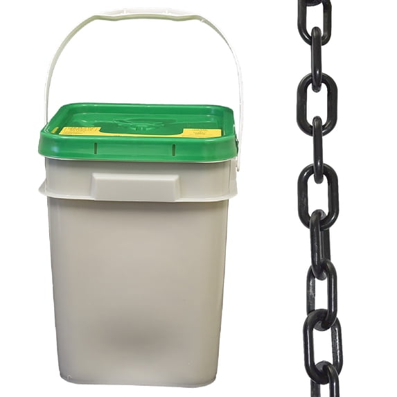 1 Inch x 350 Feet Black Plastic Safety Chain Pail