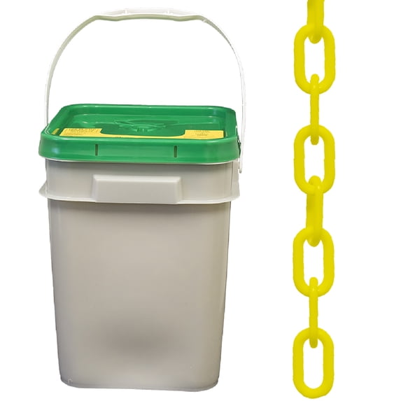 1 Inch x 350 Feet Yellow Plastic Safety Chain Pail