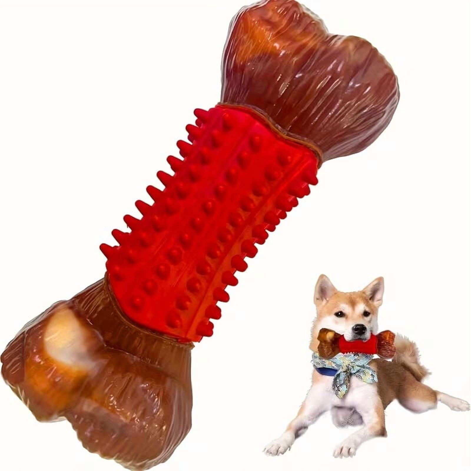 1 Indestructible Bacon Flavored Dog Chew Toy, Durable Nylon, Great for Aggressive Chewers, Suitable for Large, Medium and Small Dogs, Interactive Entertainment Pet Toy