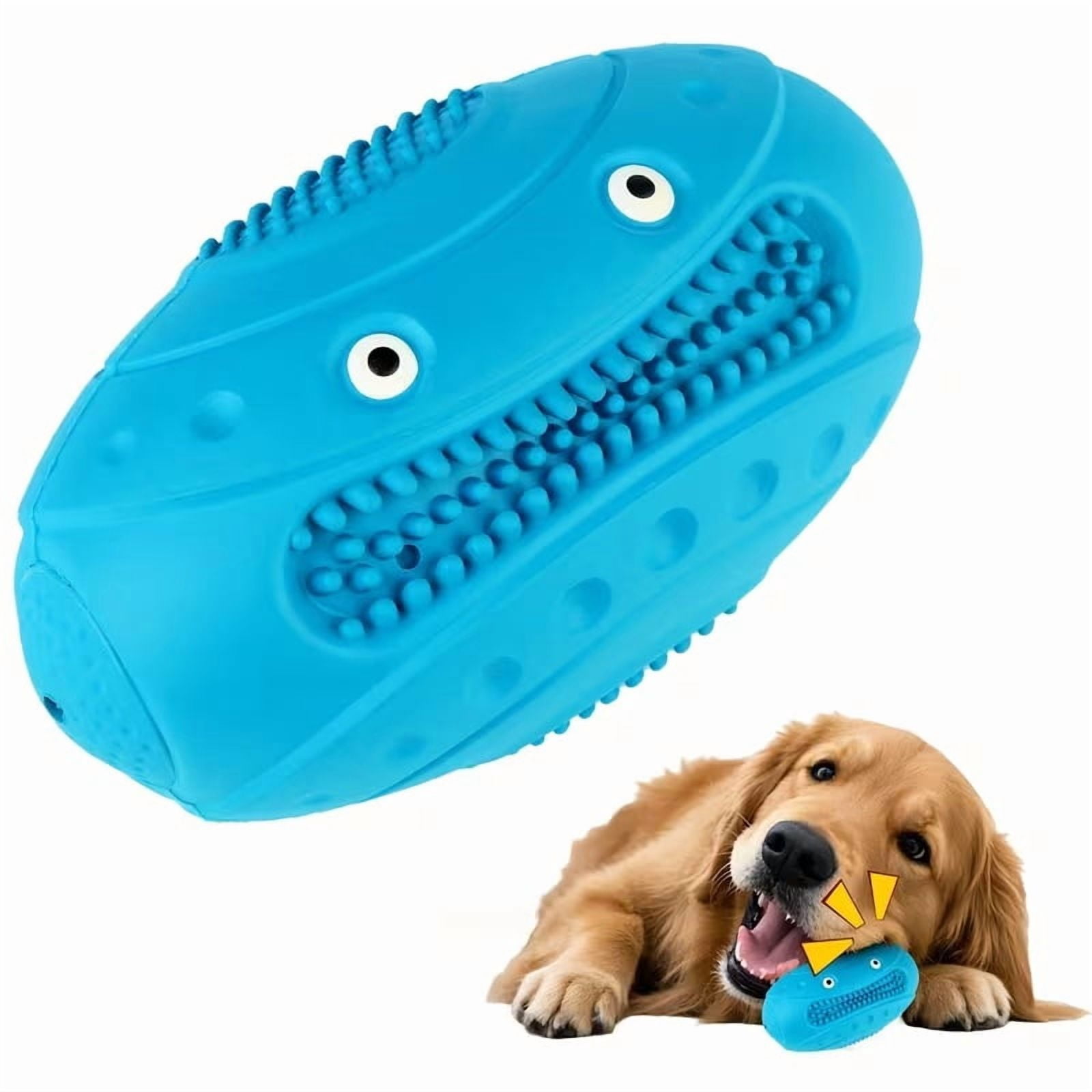 1 Indestructible Chew Toy - Durable, Squeaky, Large Toy for Large Dogs (Blue)