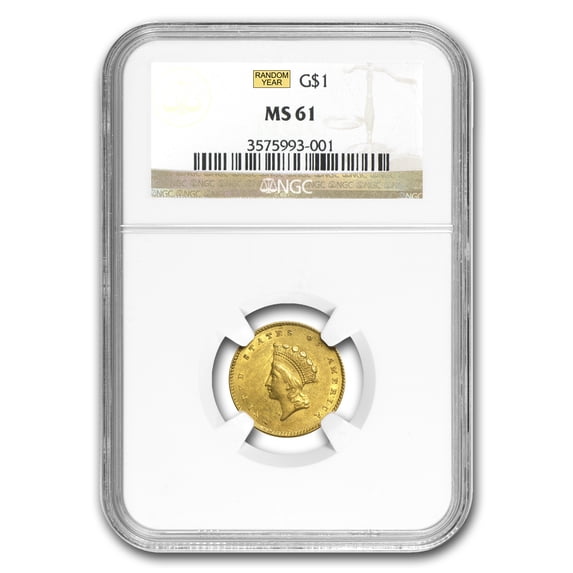 $1 Indian Head Gold Dollar Type 2 MS-61 NGC/PCGS