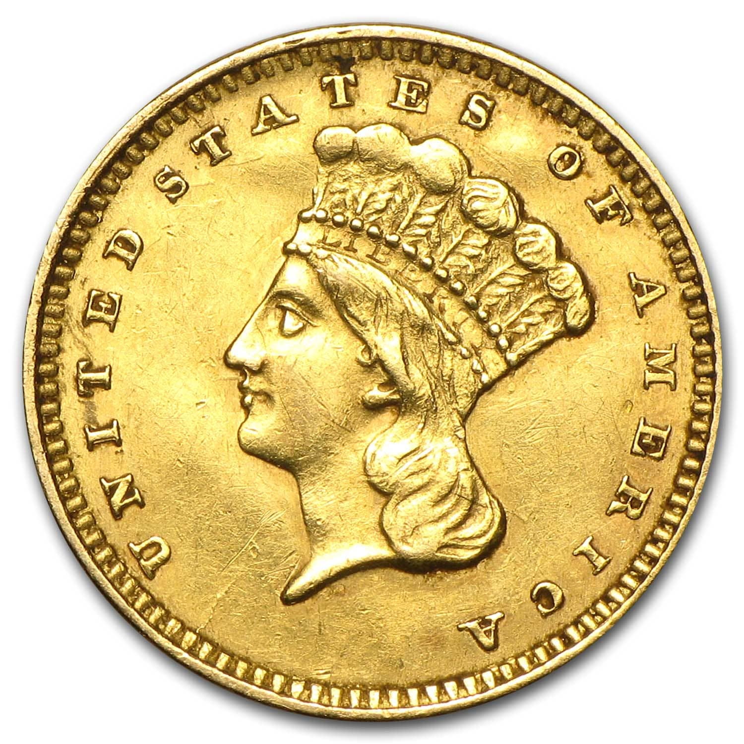 U.S. MINT $1 Indian Head Gold Dollar Type 3 (Cleaned)