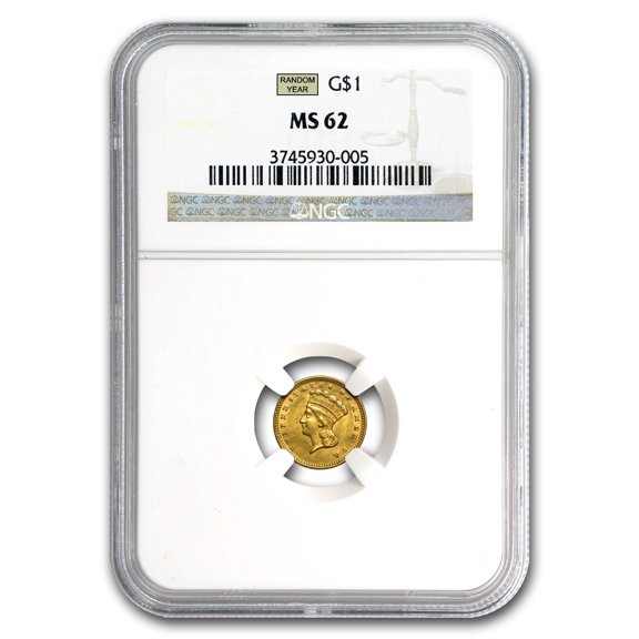$1 Indian Head Gold Dollar Type 3 MS-62 NGC/PCGS