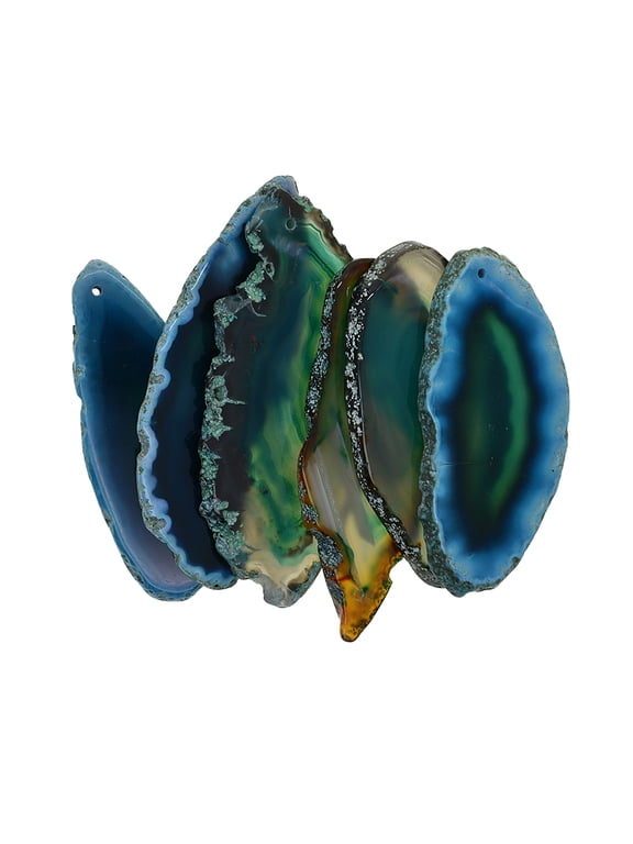 1 Irregular Geode Agate Slice Drilled Agate Slices Pendant Charms Drilled Top, 1.97 - inch, with 1.5mm Hole for DIY Jewelry Making Necklace