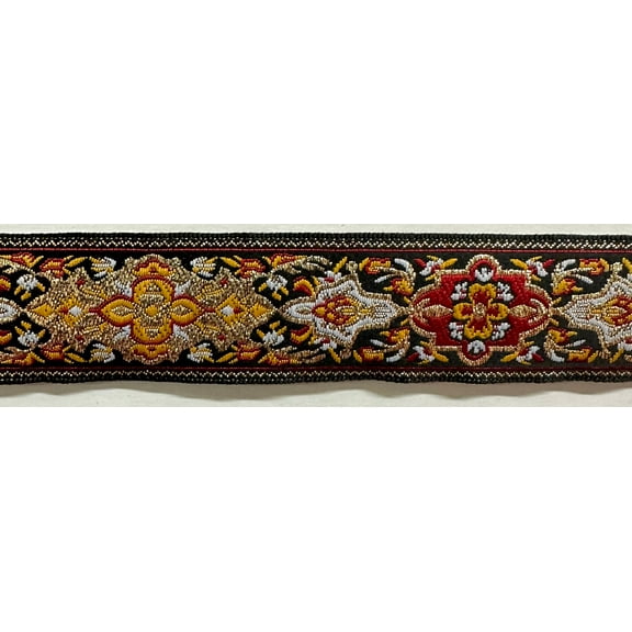 1" Jacquard Woven Metallic Ribbon Trim - 12 Continuous Yards!