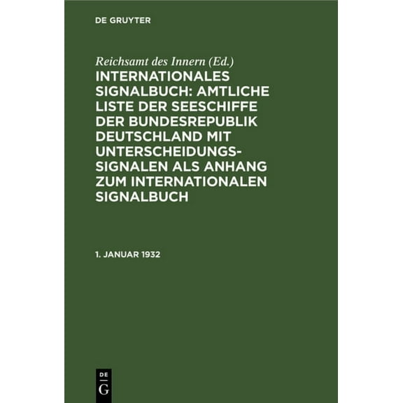 1. Januar 1932 (Hardcover)