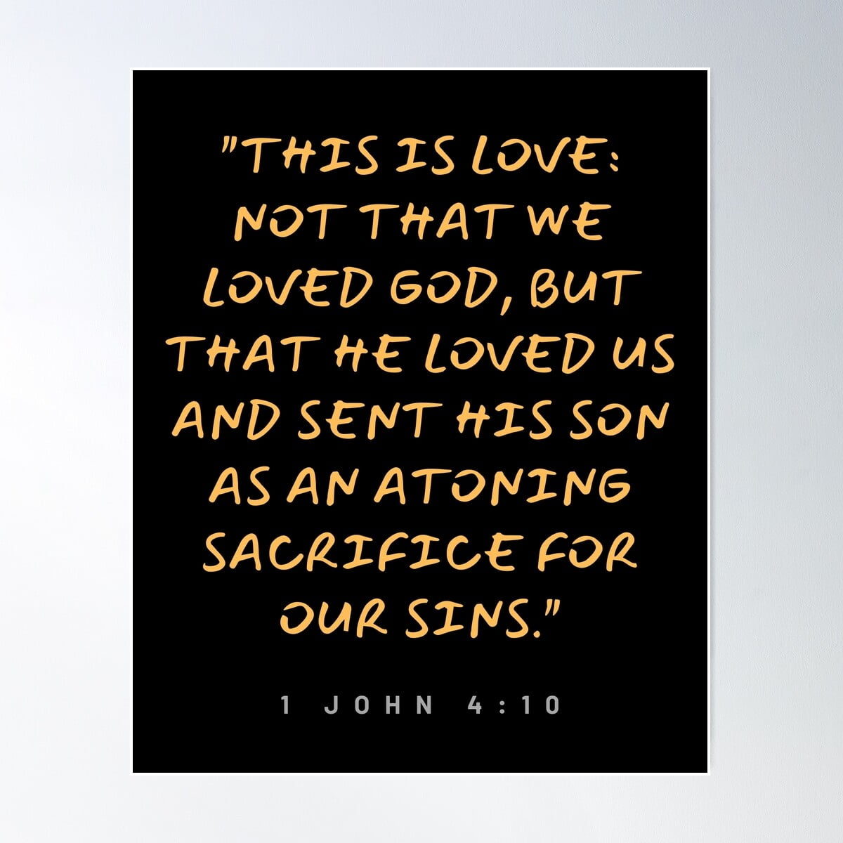1 John 4:10 Scripture Poster Wall Art, Modern Wall Decor For Living ...