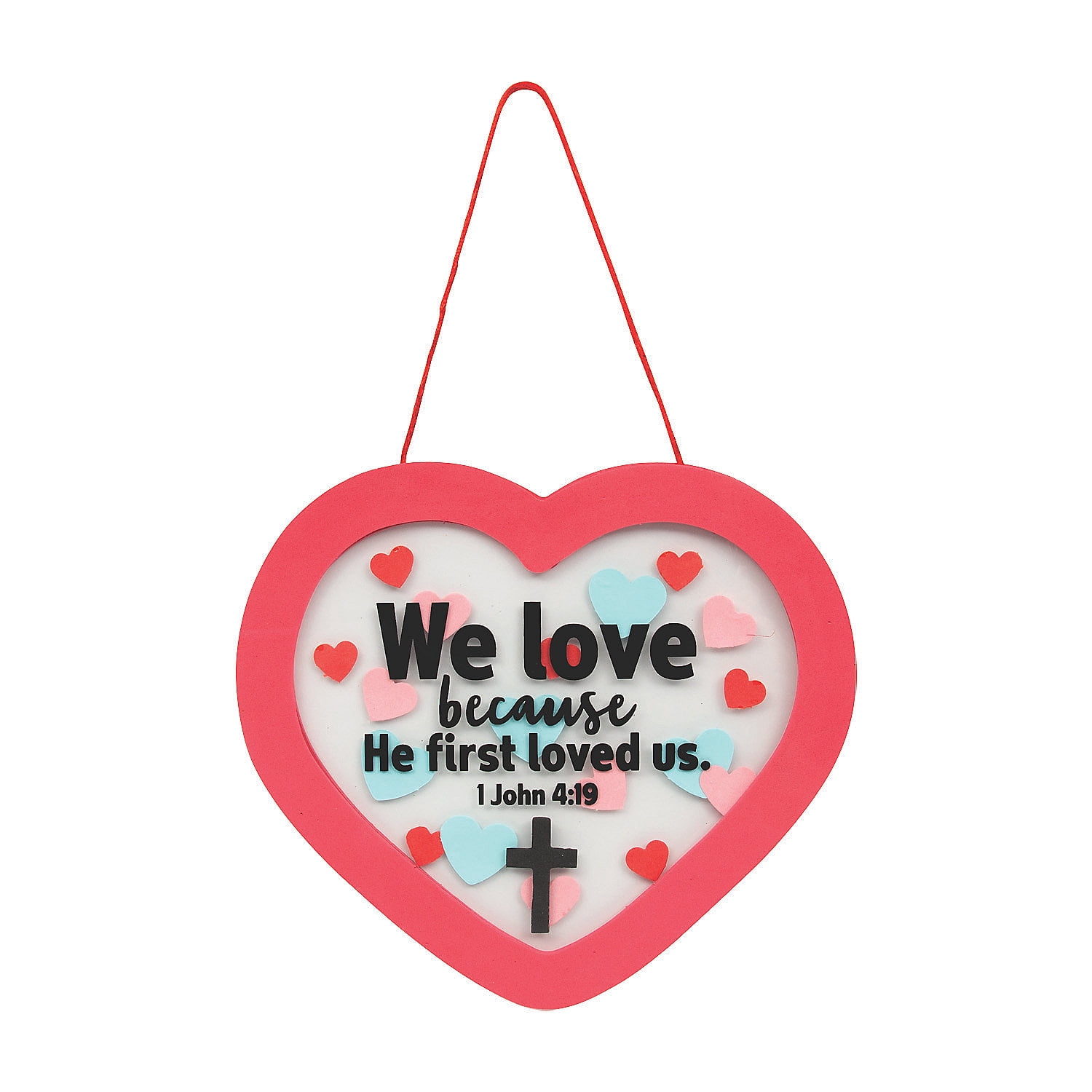 1 John 4:19 Heart Sign Craft Kit- Makes 12, Craft Kits, Valentine's Day, 12 Pieces