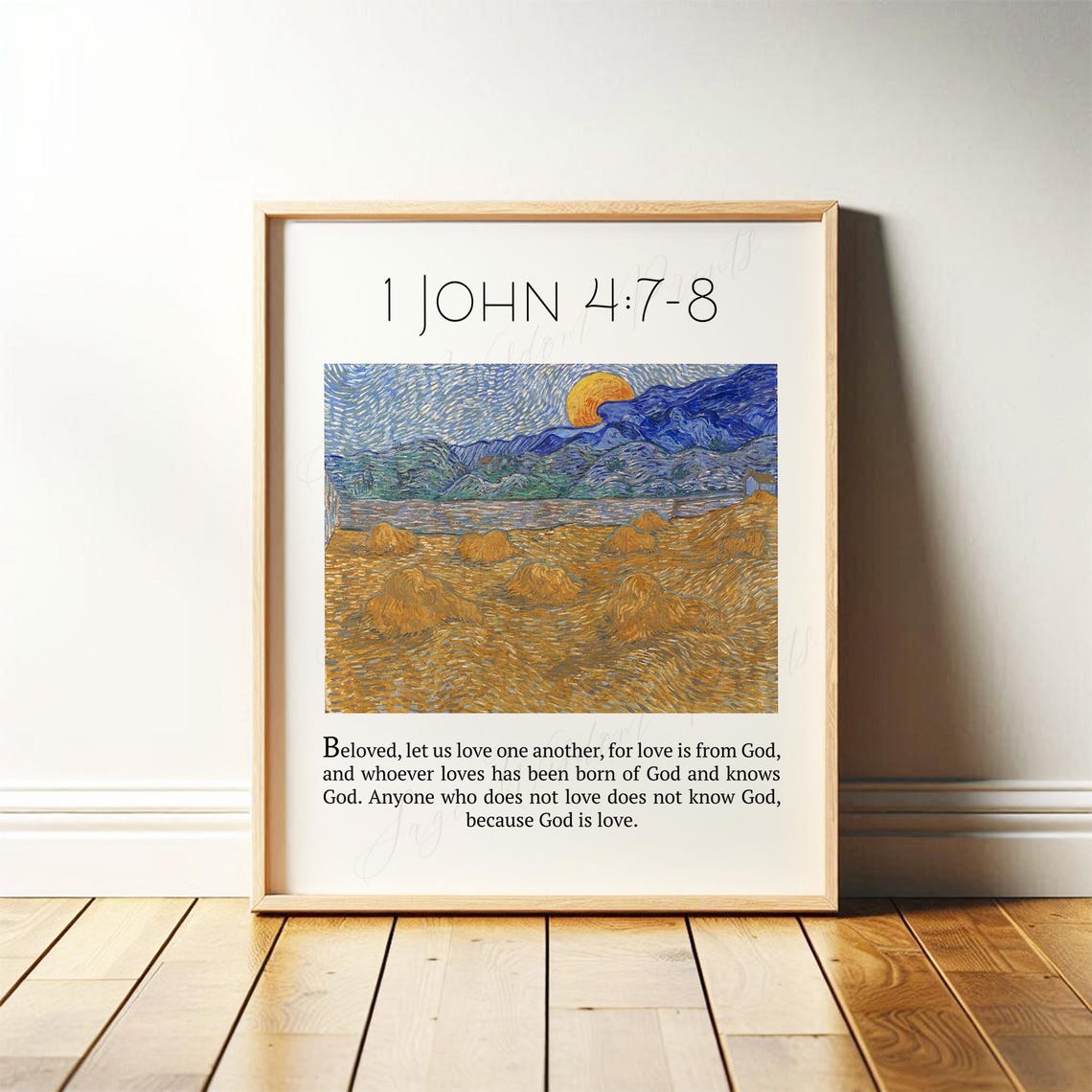 1 John 4:7-8 Bible Verse Wall Art, Love One Another, God Is Love ...
