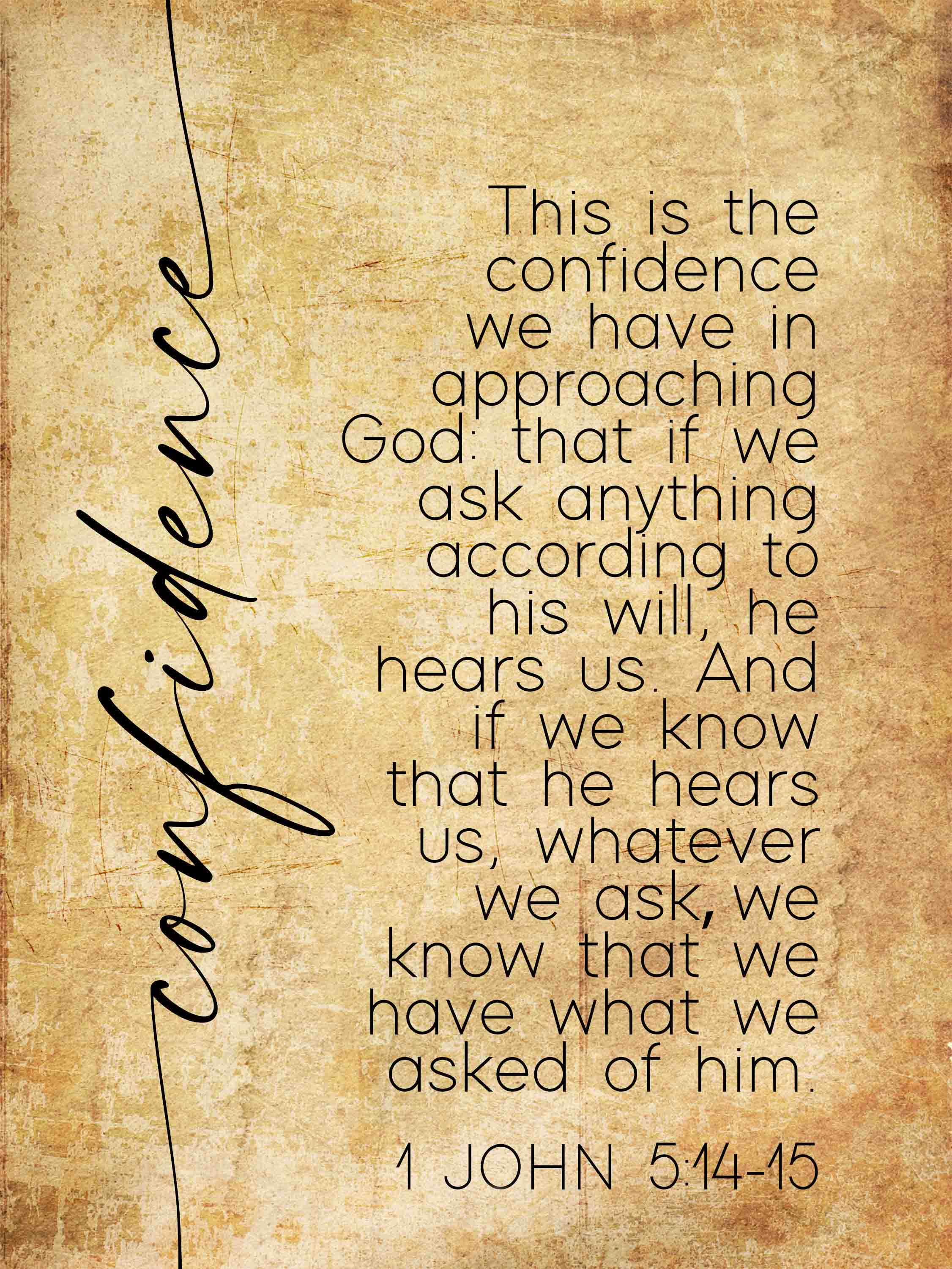 1 John 5 14 15 Bible Quote Wall Art Scripture posters Posters For 1-3000m