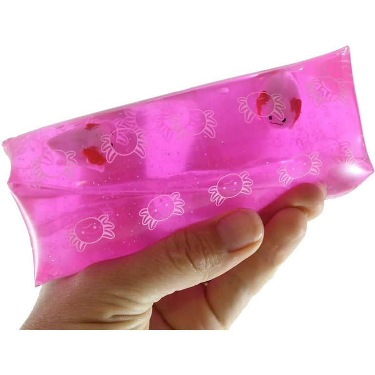 1 Jumbo Axolotl Animal Water Filled Tube Snake Stress Toy Squishy Slippery Wiggler Sensory Fidget Ball Random Color Walmart