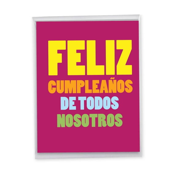1 Jumbo Birthday Greeting Card (8.5 x 11 Inch) - Big Feliz Cumpleanos Birthday J3243BDG-US-SL