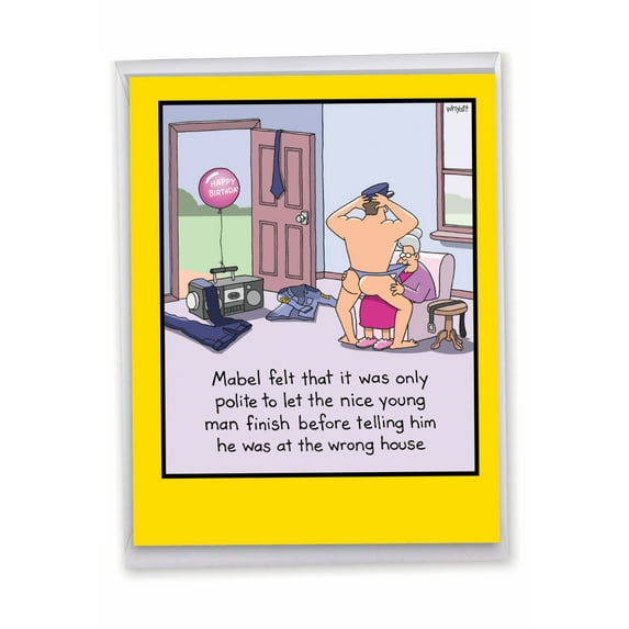 1 Jumbo Funny Birthday Card with Envelope (8.5 x 11 Inch) - Strippergram J5552BDG