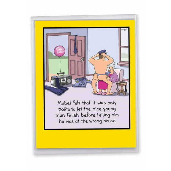 1 Jumbo Funny Birthday Card with Envelope (8.5 x 11 Inch) - Strippergram J5552BDG