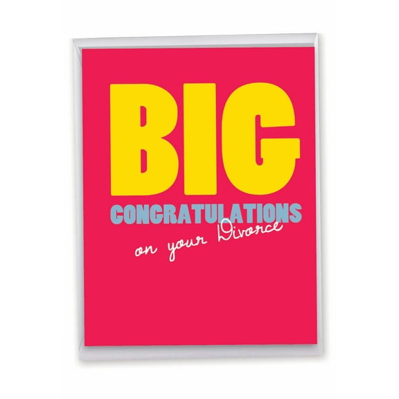 1 Jumbo Funny Divorce Greeting Card (8.5 x 11 Inch) - Big Divorce Congrats J2730DVG