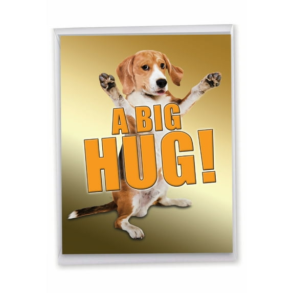 1 Jumbo Funny Friendship Greeting Card (8.5 x 11 Inch) - A Big Hug-Dog J2741FRB