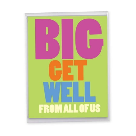 1 Jumbo Funny Get Well Soon Greeting Card (8.5 x 11 Inch) - Big Feel Better From Us J3897GWG