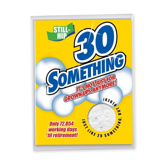 1 Jumbo Funny Happy Birthday Card with Envelope (8.5 x 11 Inch) - Body Detergent Milestones 30 J5176