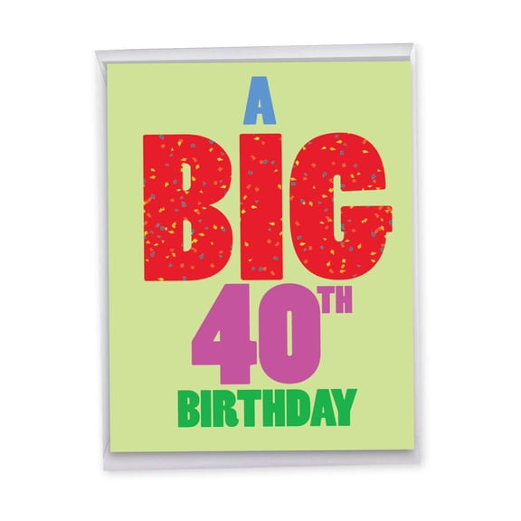 1 Jumbo Funny Happy Birthday Greeting Card (8.5 x 11 Inch) - Big Ones Milestones 40 J3939BDG