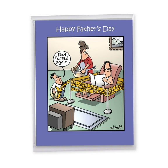 1 Jumbo Funny Happy Father's Day Greeting Card (8.5 x 11 Inch) - Dad Farted Again Fd Dads Day J0126