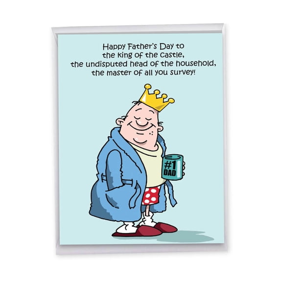 1 Jumbo Funny Happy Father's Day Greeting Card (8.5 x 11 Inch) - King of the Castle Dads Day Card J0239