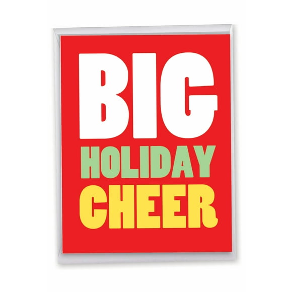 1 Jumbo Funny Holiday Christmas Greeting Card (8.5 x 11 Inch) - Big Holiday Cheer Merry Christmas J1457XSG-US
