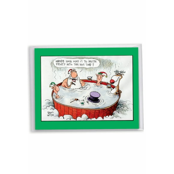 1 Jumbo Funny Holiday Christmas Greeting Card (8.5 x 11 Inch) - invite Frosty Christmas Card J1539XSG