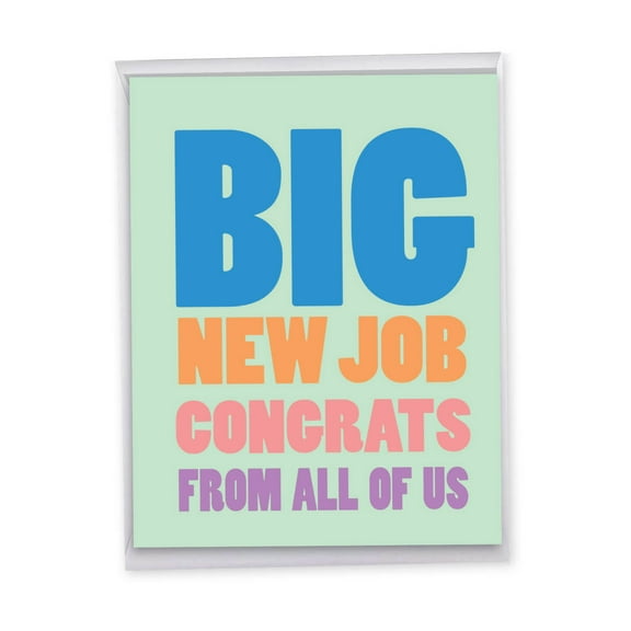 1 Jumbo Funny New Job Greeting Card (8.5 x 11 Inch) - Big New Job Congrats Congratulations J2735CGG-US