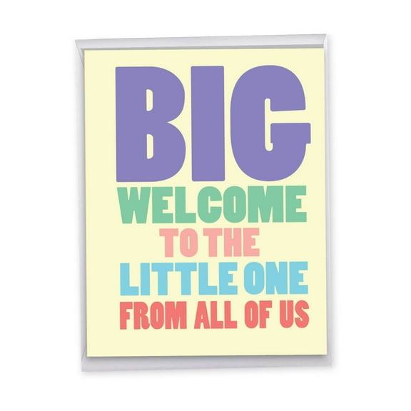 1 Jumbo Funny Newborn Baby Card with Envelope (8.5 x 11 Inch) - Big Welcome Baby J4870BBG-US