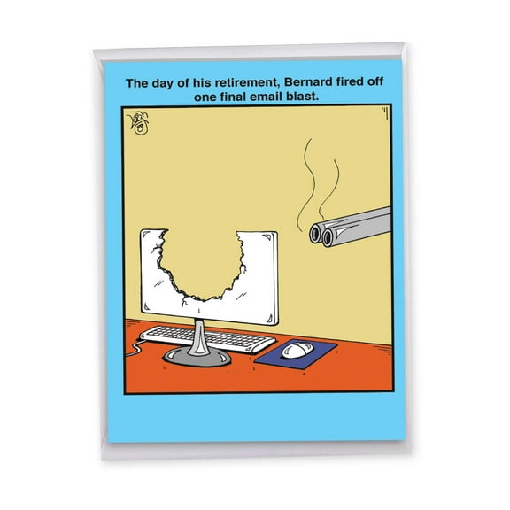 1 Jumbo Funny Retirement Greeting Card (8.5 x 11 Inch) - Email Blast Retirement J2636RTG