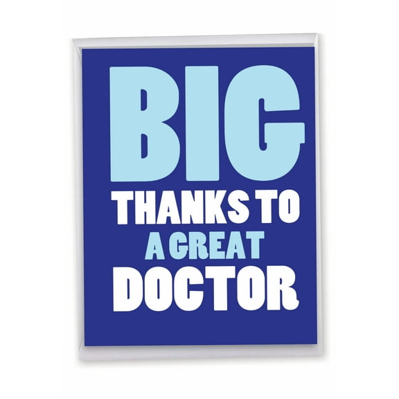 1 Jumbo Funny Thank You Greeting Card (8.5 x 11 Inch) - Great Doctor Thank You J3239TYG-US