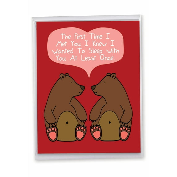 1 Jumbo Funny Valentine's Day Greeting Card (8.5 x 11 Inch) - At Least Once Valentines Day Card J1661VDG