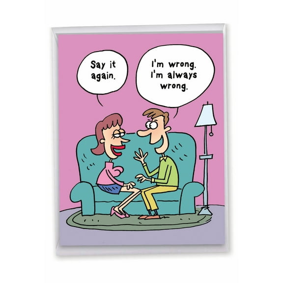 1 Jumbo Funny Valentine's Day Greeting Card (8.5 x 11 Inch) - I AM WRONG J3772VDG