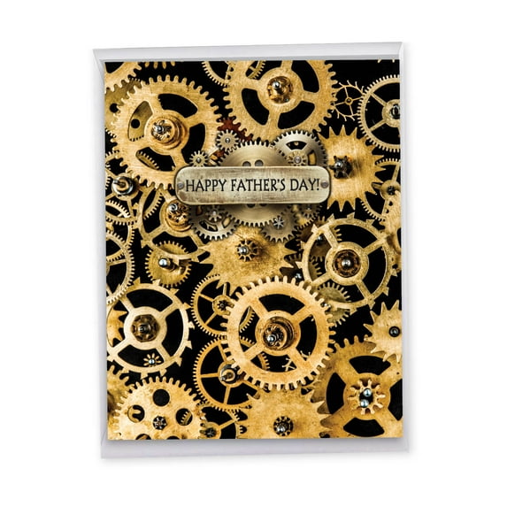 1 Jumbo Happy Father's Day Greeting Card (8.5 x 11 Inch) - Gearing Up J2014GFDG